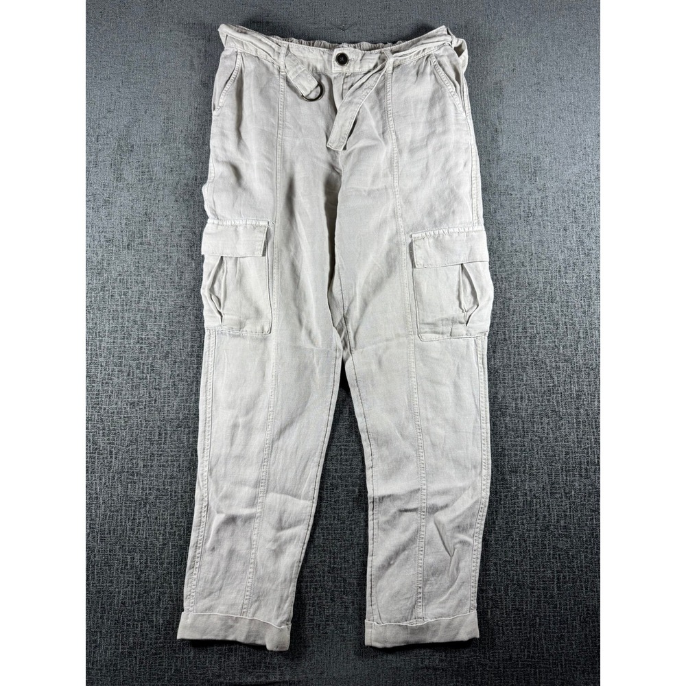 Nicole Miller New York Womens Beige Cargo Pants D-Ring Belt Utility Size Medium